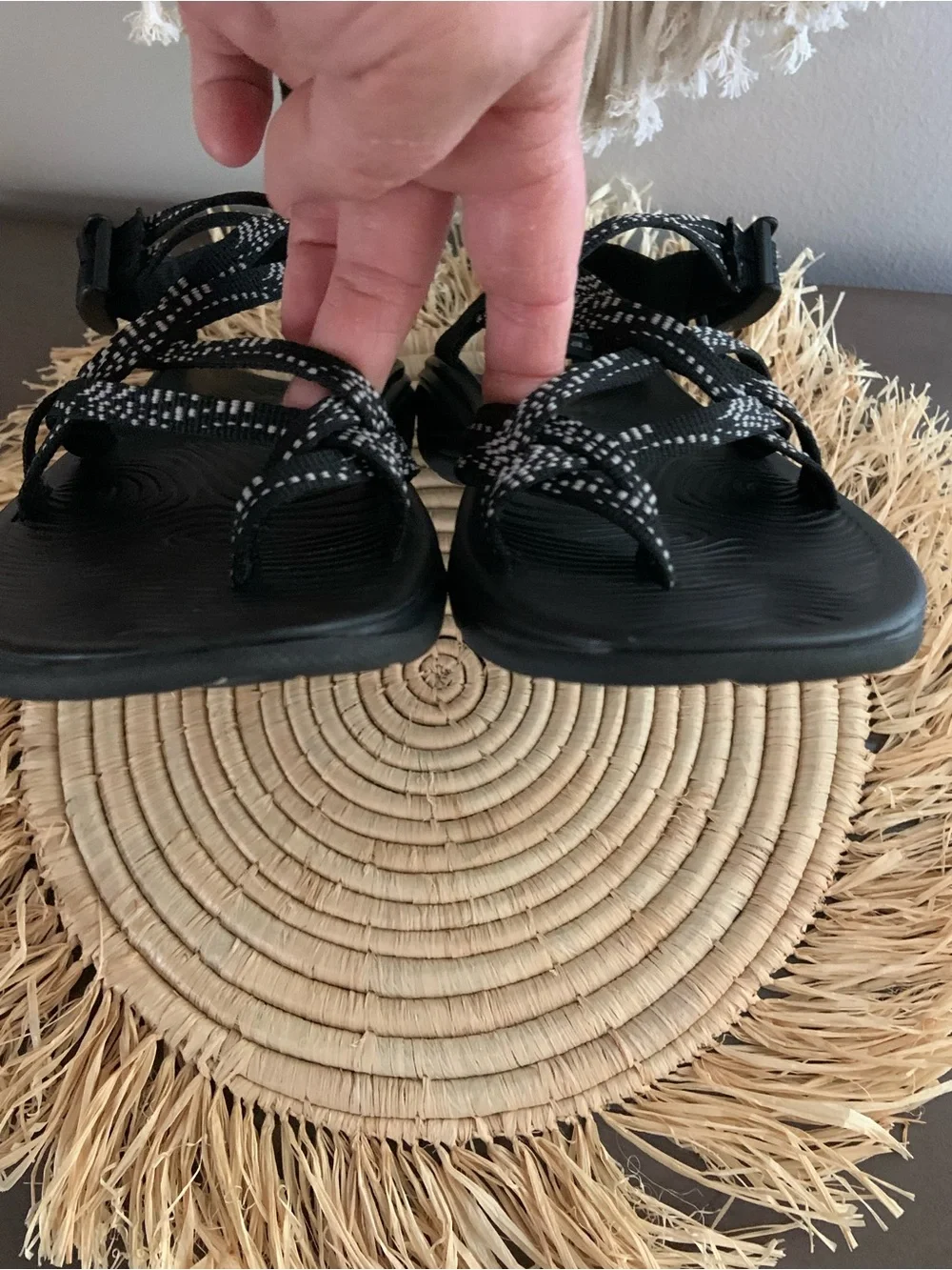 CHACO Women’s Z/Volv X2 Sandals Black White Size 7